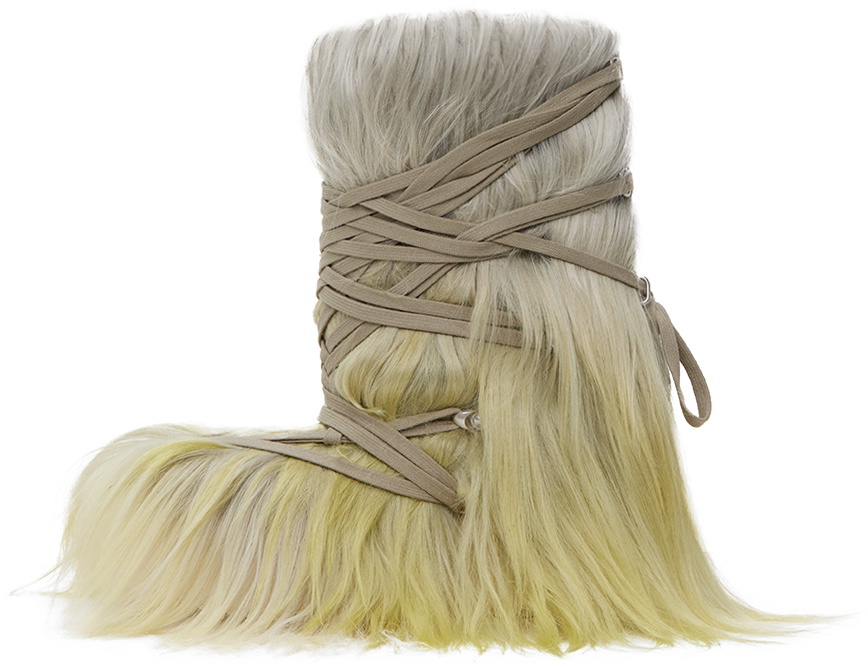 Rick Owens Green & Gray Moncler Edition Big Rocks Boots