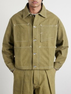 Story mfg. - Post Cropped Cotton-Canvas Jacket - Green