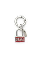 Diesel Metal keyring charm with padlock design - Charms and Keyrings - Unisex - Silver