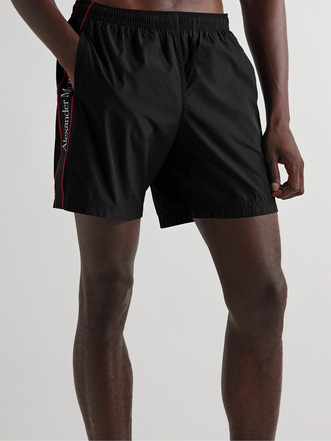 Alexander McQueen - Straight-Leg Long-Length Webbing-Trimmed Swim