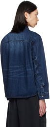 lesugiatelier Navy Pin-Tuck Denim Shirt