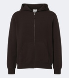 Allude Knitted wool and cashmere zip-up hoodie