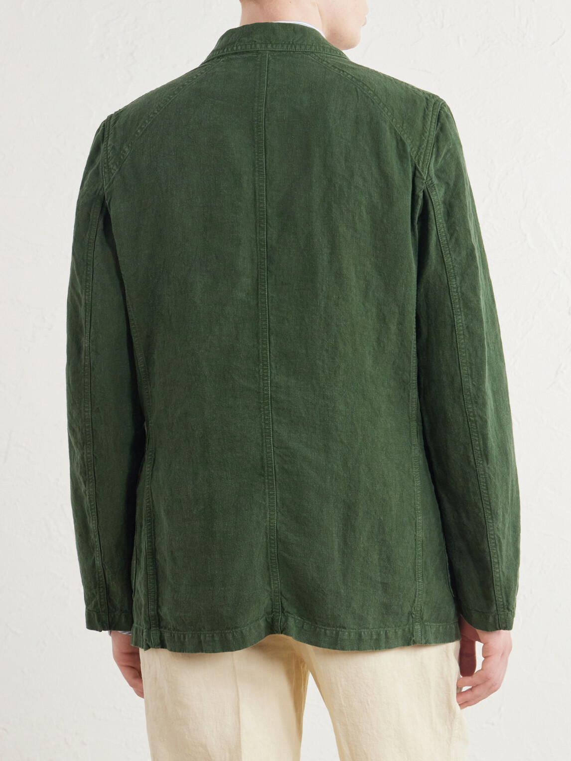 Drake's - Games Double-Breasted Linen Blazer - Green