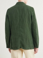 Drake's - Games Double-Breasted Linen Blazer - Green