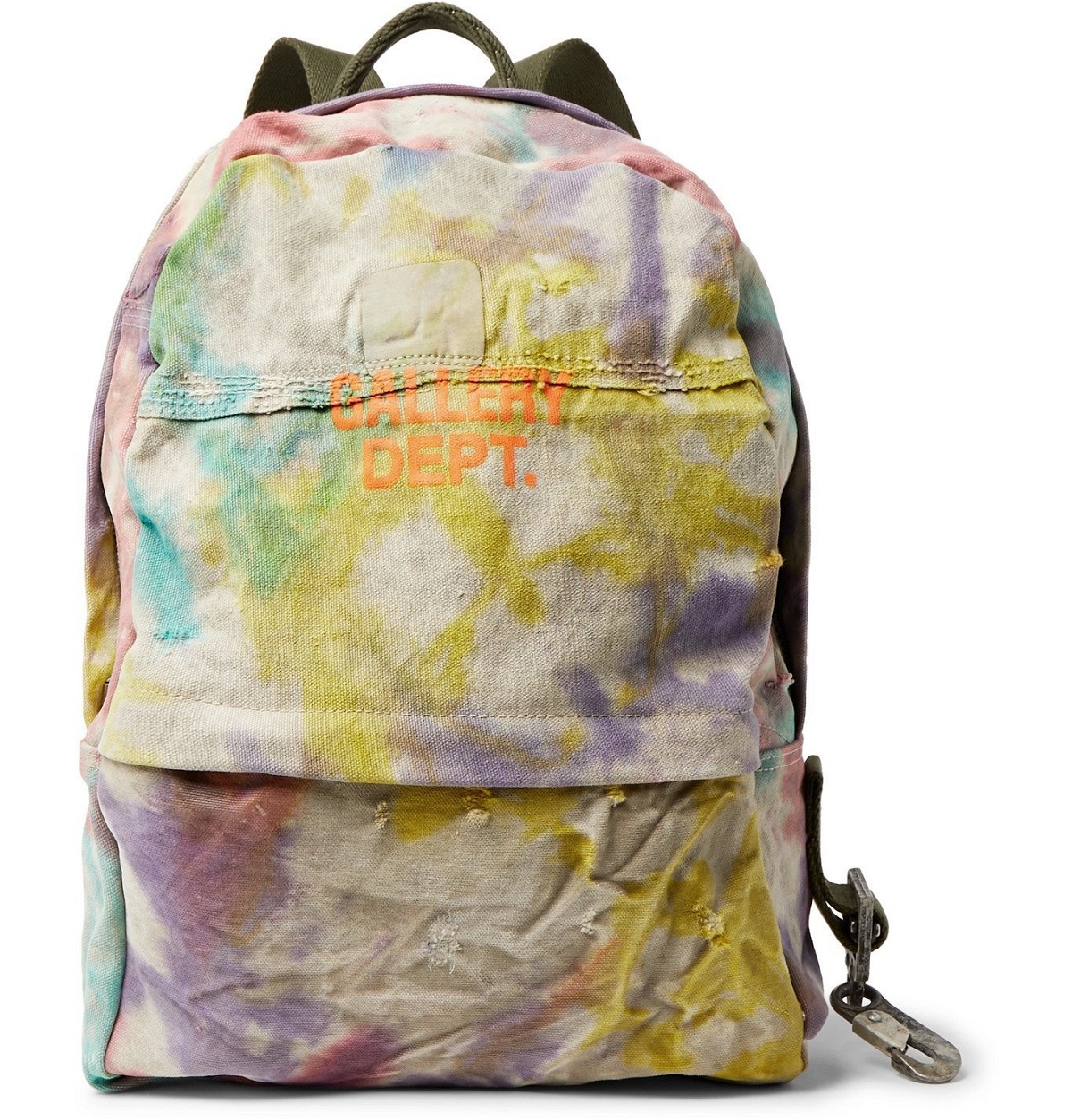 Photo: Gallery Dept. - Distressed Logo-Print Tie-Dyed Canvas Backpack - Multi