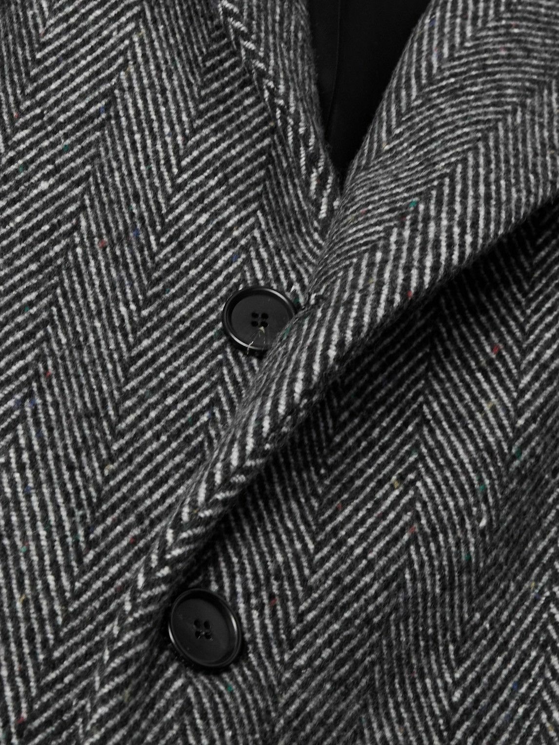 Givenchy - Herringbone Wool-Blend Coat - Gray
