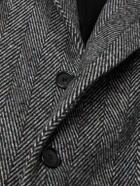Givenchy - Herringbone Wool-Blend Coat - Gray
