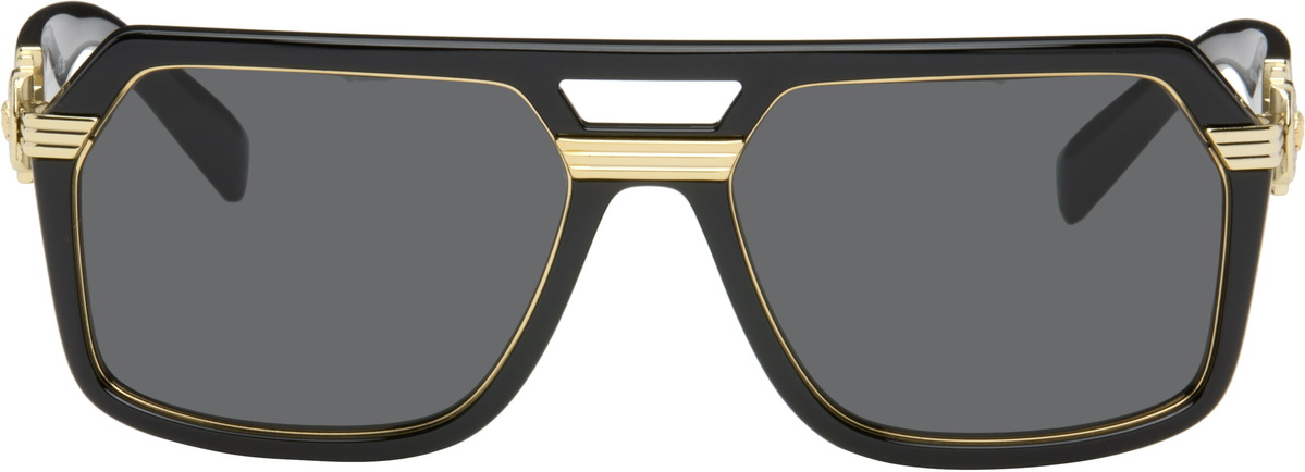 Versace Black Vintage Icon Pilot Sunglasses