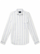 Drake's - Striped Linen Shirt - White