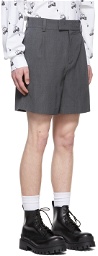 We11done Gray Wool Shorts