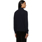 Ermenegildo Zegna Navy Cashmere Half-Zip Sweater