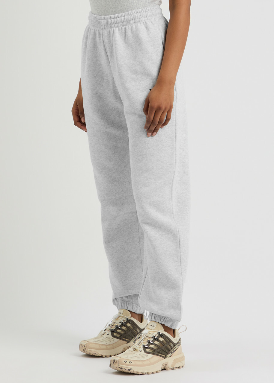 Rotate Sunday Logo-embroidered Cotton Sweatpants Light Grey