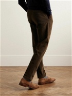 Boglioli - Slim-Fit Pleated Garment-Dyed Cotton-Blend Corduroy Suit Trousers - Brown