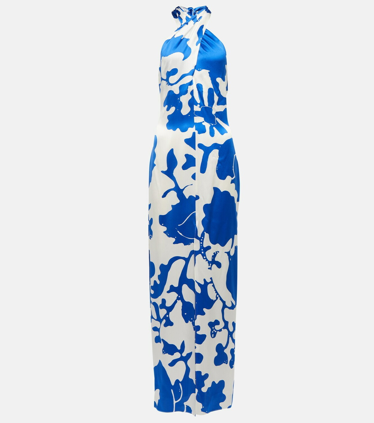 sir silk dress Amelie Slip Dress | Flore Blue Floral Silk Maxi