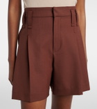 Brunello Cucinelli Monili pleated wool-blend shorts
