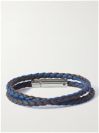 TOD'S - Woven Leather and Silver-Tone Bracelet - Blue