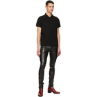 Saint Laurent Black Oily Coated Skinny Jeans