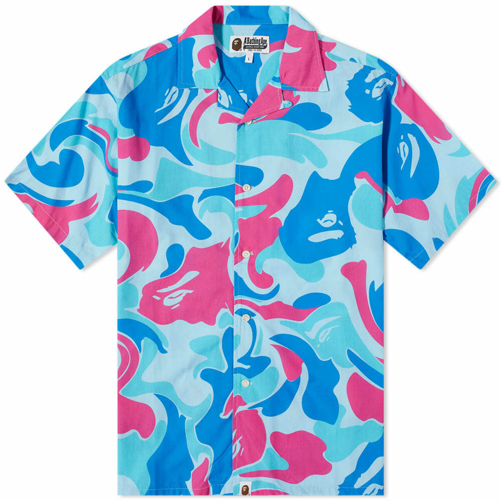 A Bathing Ape Marble Camo Open Collar Shirt A Bathing Ape