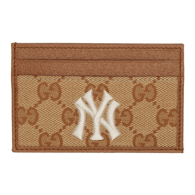 Photo: Gucci Beige and Brown NY Yankees Edition Small GG Patch Card Holder