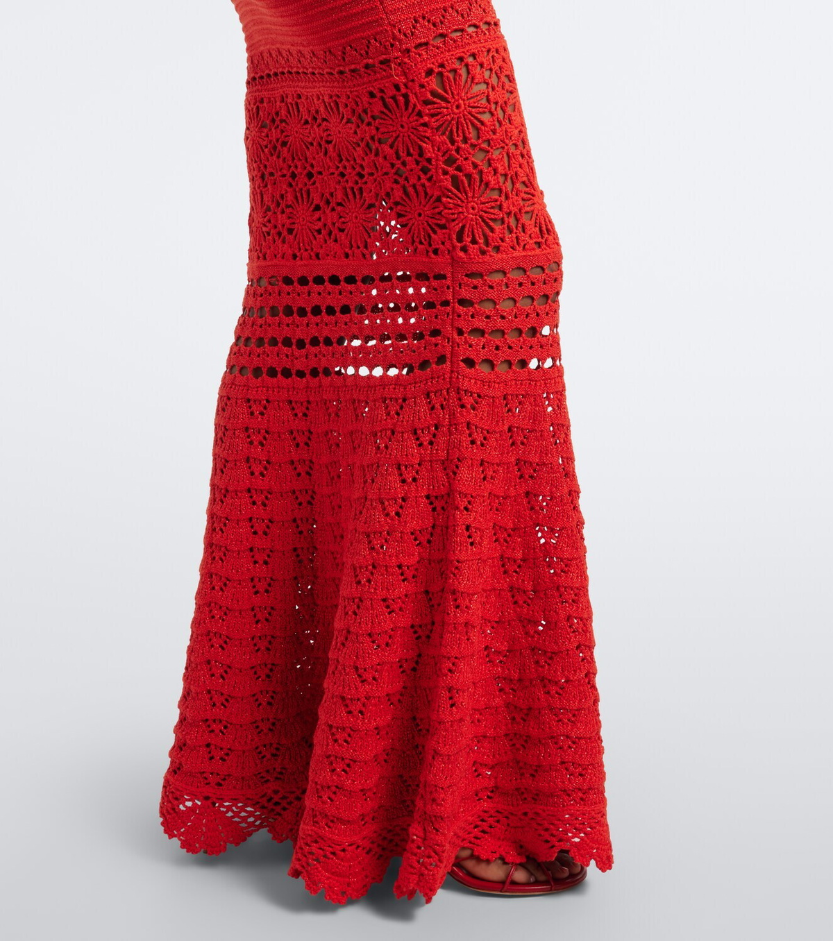 Retrofête Peggie crochet cotton-blend maxi dress