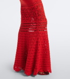 Retrofête Peggie crochet cotton-blend maxi dress