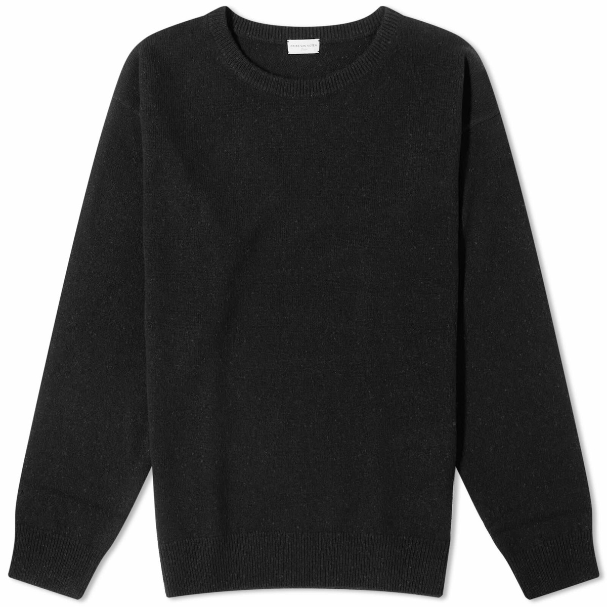 Dries Van Noten Men's Monty Crew Knit in Black Dries Van Noten