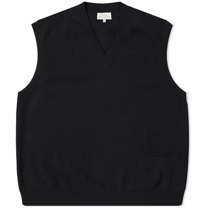 Photo: Studio Nicholson Men's Foss Knit Vest in Black