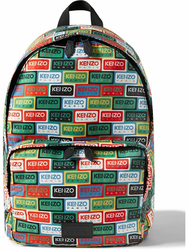 Photo: KENZO - Leather-Trimmed Logo-Print Tech-Twill Backpack