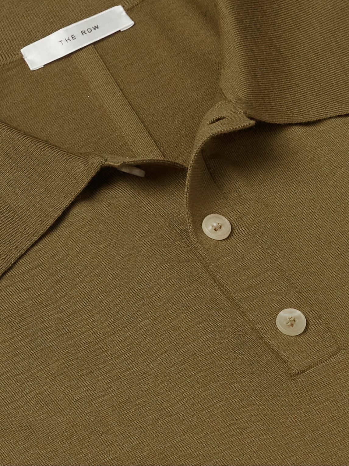 The Row Diego Wool Polo Shirt Green The Row