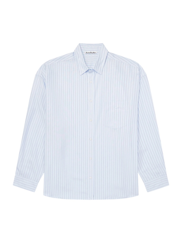Photo: Acne Studios - Pinstriped Lyocell Shirt - Blue