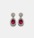 Bucherer Fine Jewellery Classics 18kt white gold drop earrings with rubies and diamonds