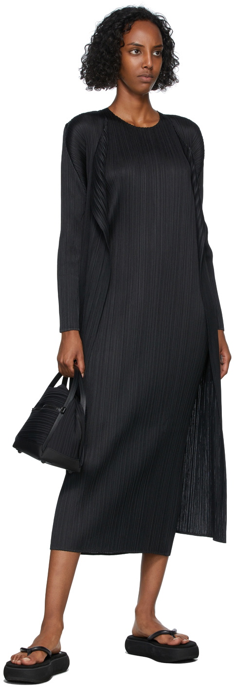 PLEATS PLEASE ISSEY MIYAKE ロングジレ ブラック Pleats Please Issey Miyake Black Basics Long Coat Pleats Please