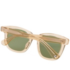 Garrett Leight Calabar Sunglasses in Champage/Flat Pure Green