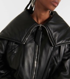 The Attico Oversized leather bomber jacket