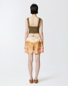 Pinko Printed Technical Shorts With Label Multi. Beige/Pink