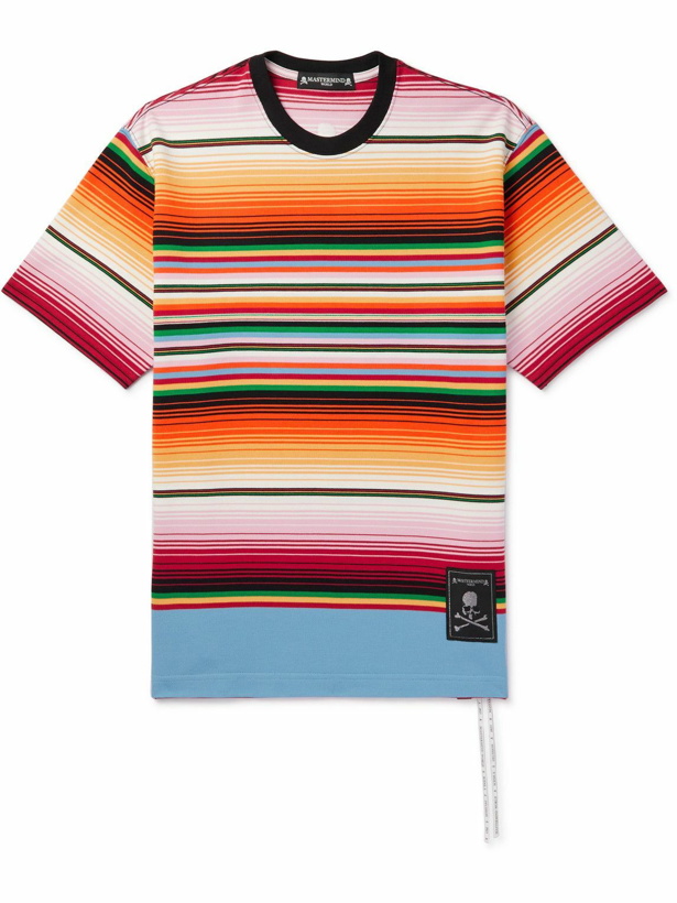Photo: Mastermind World - Logo-Detailed Striped Cotton T-Shirt - Multi