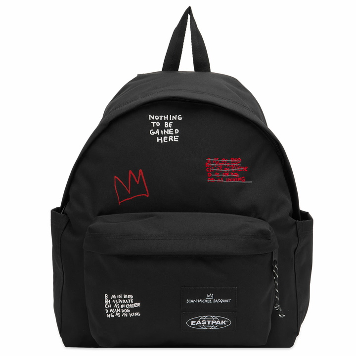 Photo: Eastpak x Basquiat Day Pak'r Backpack - Quotes in Black 