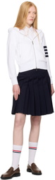 Thom Browne White Classic Zip Up Hoodie