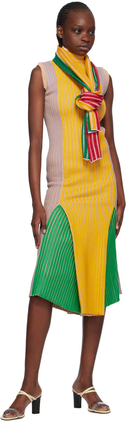 Stanley Raffington SSENSE Exclusive Multicolor Plated Ribbed Scarf