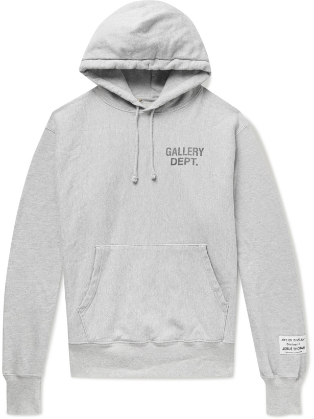 Photo: GALLERY DEPT. - Logo-Print Fleece-Back Cotton-Blend Jersey Hoodie - Gray