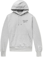 GALLERY DEPT. - Logo-Print Fleece-Back Cotton-Blend Jersey Hoodie - Gray