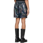 We11done Multicolor Holoshine Metallic Logo Shorts