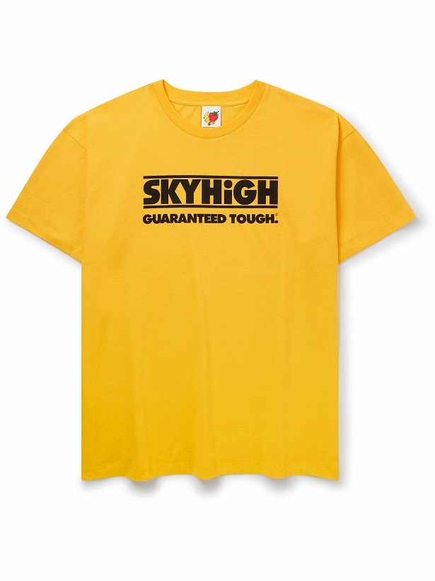 Photo: SKY HIGH FARM - Logo-Print Organic Cotton-Jersey T-Shirt - Yellow