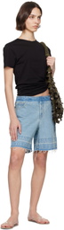 Christopher Esber Blue Deconstruct Denim Shorts