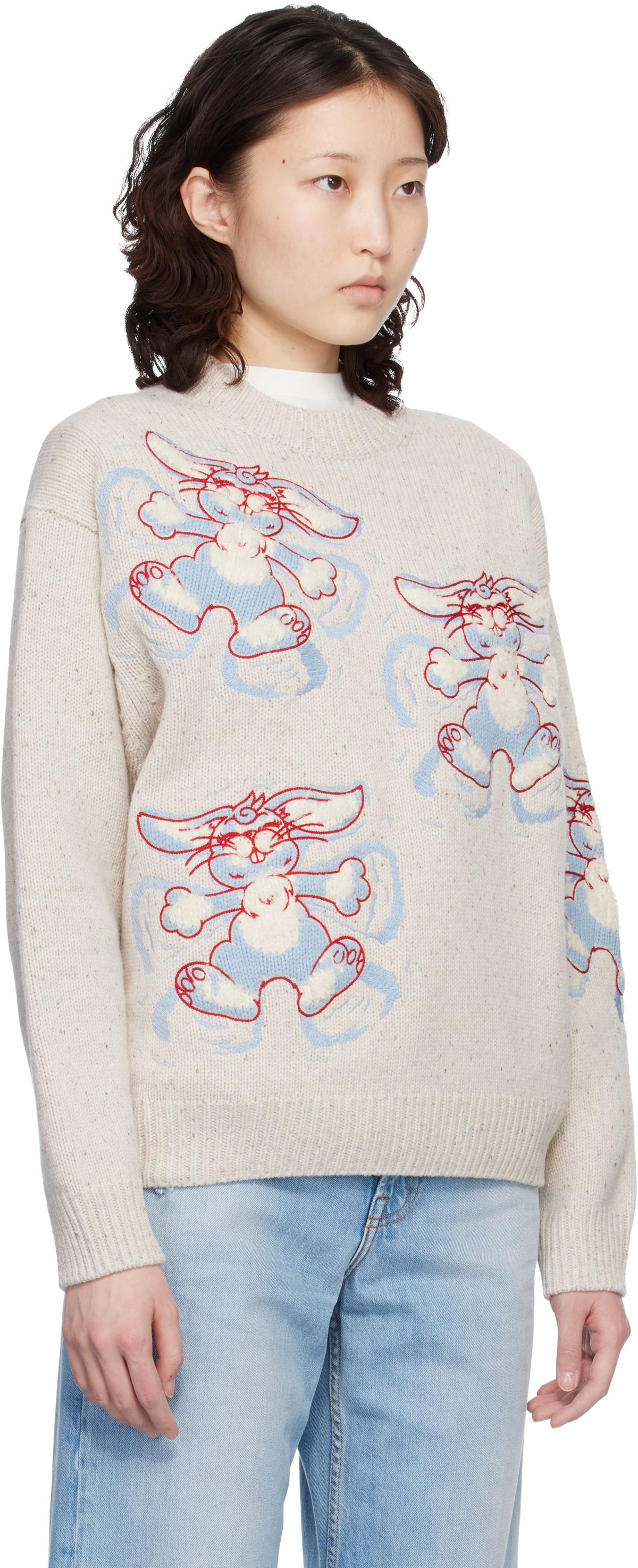 Kenzo Off-White Kenzo Paris 'KENZO Winter Holidays' Embroidered Sweater