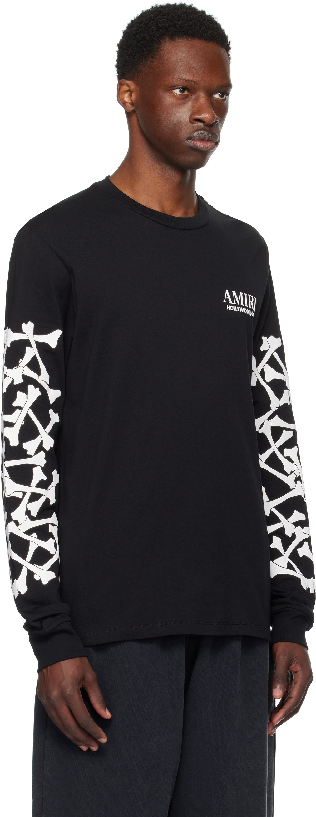 AMIRI Black Bones Stacked Long Sleeve T-shirt Amiri