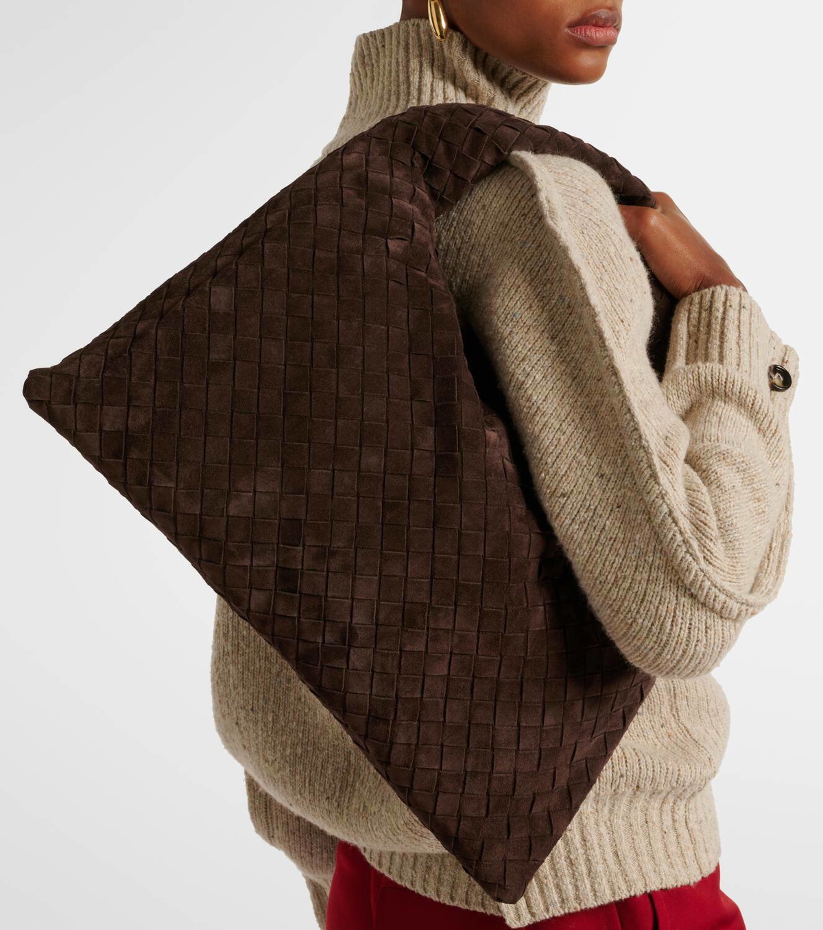 Bottega Veneta Hop Intrecciato Small suede tote bag Bottega