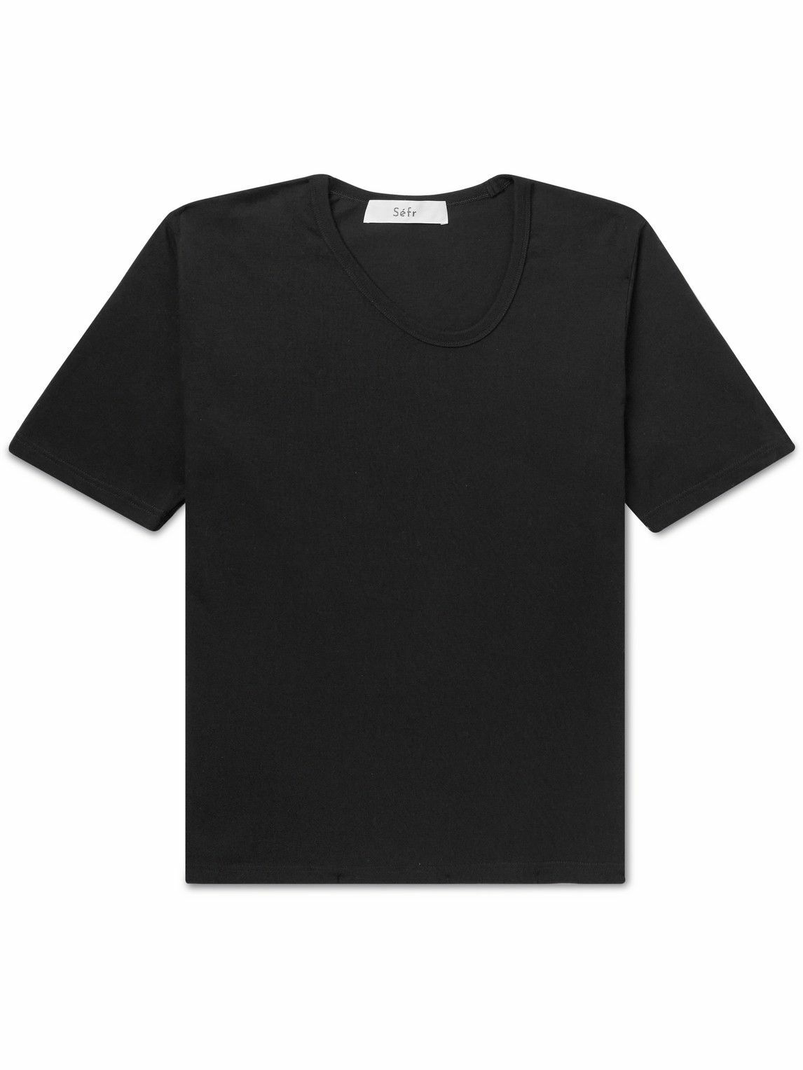 Séfr - Uneven Cotton-Jersey T-Shirt - Black Séfr