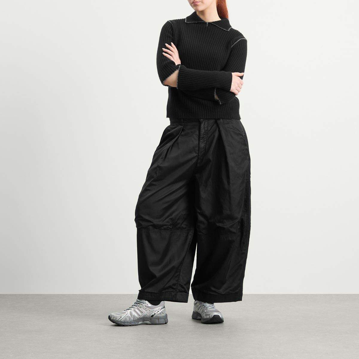 YMC Women's Deadbeat Satin Trousers in Black