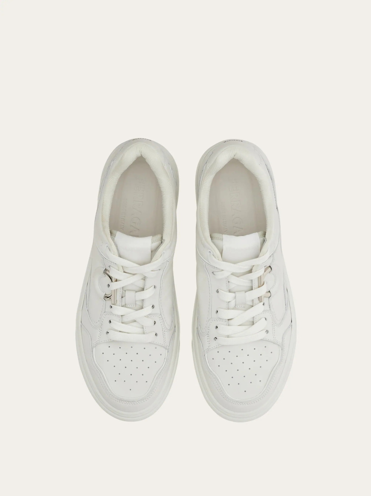 Ferragamo Mens Gancini sneaker in White